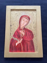 Antique Orthodoxe Icône Peint à la Main Sur Bois - £77.61 GBP