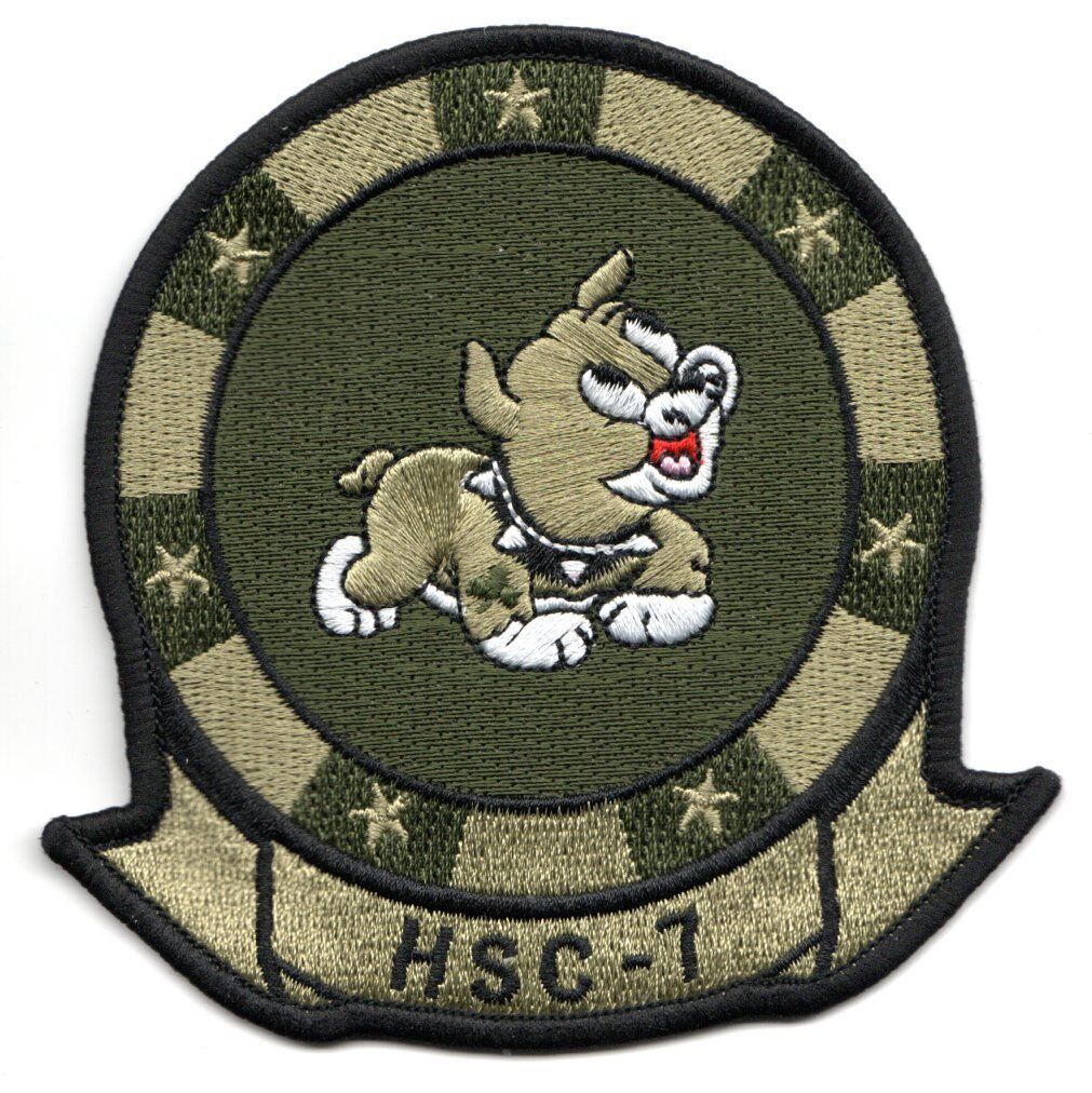 Primary image for 4" NAVY HSC-7 PUPPY DUSTY DOGS EMBROIDERED PATCH OD SUBDUED