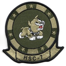 4&quot; NAVY HSC-7 PUPPY DUSTY DOGS EMBROIDERED PATCH OD SUBDUED - £23.97 GBP