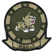 4&quot; NAVY HSC-7 PUPPY DUSTY DOGS EMBROIDERED PATCH OD SUBDUED - £23.91 GBP