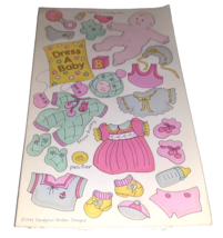 RARE 1983 Sandylion Maxi Activity Sticker Sheet DRESS A BABY Pastel 1st ... - $34.65