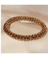 Vintage Lightweight Goldtone Crocheted Design Bangle Bracelet - $9.47 CAD