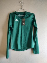 adidas womens small quickset l/s tee dark green - $14.25