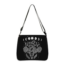Vintage Cute Black Cat Witch Handbags Women Witchcraft  Canvas  Crossbody Bag La - £119.66 GBP