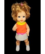 Vintage 1967 Mattel Baby Sister Small Walk 11&quot; Doll In Original Outfit - $43.07