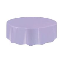Round Lavender Plastic Tablecloth, 7ft  - $8.00