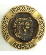 Vintage peerage Chester City Arms Brass Ashtray - 4.25&quot; - England  - £11.45 GBP