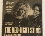 Red Light Sting TV Guide Print Ad Farrah Fawcett Beah Bridges TPA6 - $6.92