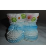 Vintage Nancy Pew Blue Baby Bootie Shoes Ceramic Planter Japan Nursery D... - $297.96 MXN