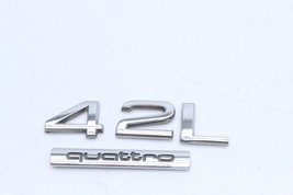 04-10 AUDI A8 L 4.2L QUATTRO REAR TRUNK LID BADGE LOGO EMBLEM Q7107 image 2