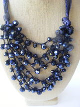 New Black Iridescent Faceted Beaded Women's Necklace Holiday Gift - $28.00