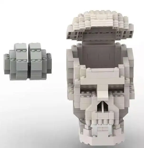 MOC Blocks Creative Skull Head Cranium Building Blocks Assembly Model Ornament - £85.67 GBP