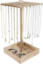  Wooden Rotating Necklace Holder Jewelry Organizer Display Stand for Sellin - £38.42 GBP