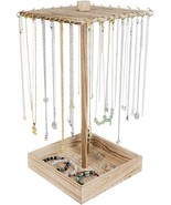  Wooden Rotating Necklace Holder Jewelry Organizer Display Stand for Sellin - £37.61 GBP