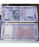 India 2023 100 Rupees Banknote - A INSET Sec Thread - Auth CIRC W/M tel ... - $6.51 CAD
