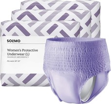 Solimo Incontinence &amp; Postpartum Underwear for Women  2XL 42 Count 3PK o... - $40.19