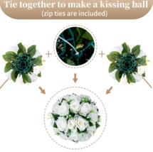 Set of 2 White Peony Silk Flowers Bouquet Centerpiece Wedding Party Decor 10 in image 7