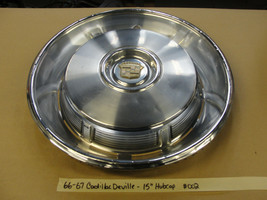 Oem 66-67 Cadillac Deville 15&quot; Hubcap Wheel Cover W/ Crest Emblem Slotted #002 - £38.93 GBP