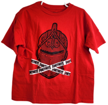 Fortnite Boys T-shirt M(8) Red w/ Black Graphic on Front Cotton Honduras - £6.03 GBP