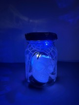 Halloween spider on the skull hand painted jar solar lantern, fairy string - $19.12