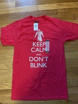 Dr Who Men&#39;s Keep Calm And Don&#39;t Blink Red T-shirt Size Medium Mens NWT - £15.60 GBP