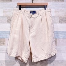 POLO Ralph Lauren Linen Tyler Shorts Beige Pleated 8.5&quot; Inseam Casual Me... - $49.49