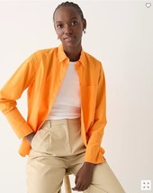 New J Crew Women Shirt Sz 4 Carrot Orange Long Sleeve Button Front French Cuffs - £35.02 GBP