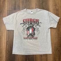 Sturgis 68th Annual Black Hills Rally 2008 T-Shirt XL Gray Motorcycle  Flag - $17.16