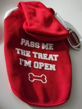 Posh Paws MD Dog Hoodie &quot;Pass Me The Treat I&#39;m Open&quot; Back Length up to 14&quot; - $12.28