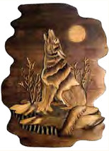 Zeckos Wolf Hand Crafted Intarsia Wood Art Wall Hanging 18 X 26 X 2.5 Inches - £86.29 GBP