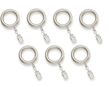 Cambria Casuals Drapery Clip Rings - Brushed Nickel - Set of 7 (1 1/4 Inch) - £7.83 GBP