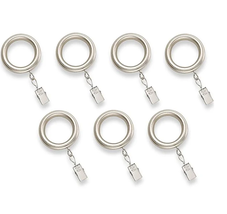 Cambria Casuals Drapery Clip Rings - Brushed Nickel - Set of 7 (1 1/4 Inch) - £7.77 GBP