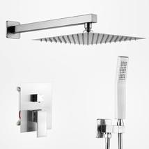 10&quot; Rain Shower System Polished Chrome Luxury High Pressure Shower Head Bathroom - £124.69 GBP