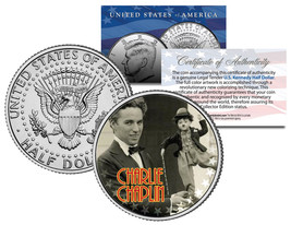 CHARLIE CHAPLIN Colorized JFK Kennedy Half Dollar US Coin - Genuine Lega... - £6.71 GBP