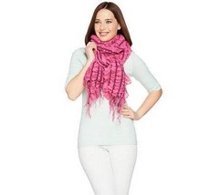 Layers By Lizden Smocked Wrap With Ruffled Edge ~ PINK Scarf ~ QVC - £11.95 GBP