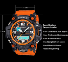 „BOAMIGO“ Marke Herren Sportuhren Dual Display Analog Digital LED... - $27.81