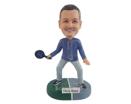 Custom Bobblehead Professional Player with Racket Ready To Play His First Compet - £70.97 GBP