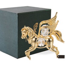 Matashi 24K Gold Plated Crystal Studded Flying Pegasus Tabletop Ornament... - $24.99