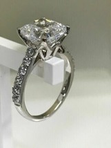 Cushion Cut 2.65Ct Simulated Diamond White Gold Plated Engagement Ring Size 8.5 - £108.75 GBP