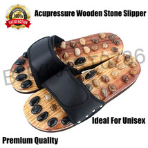Acupressure Slipper Natural Pebble Jade Stone Fitness Massager Sandal For Unisex - £29.52 GBP
