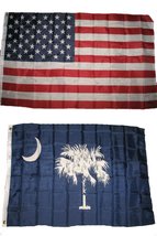 AES 3x5 3&#39;x5&#39; Wholesale Lot Combo: USA American w/State of South Carolina Flag - £7.92 GBP