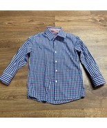 Isaac Michael NY Blue Red Checkered Long Sleeve Button Up Shirt Boys Size 6 - $13.86