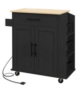 HOMCOM Kitchen Island: Storage, Outlets, &amp; More - $188.99