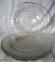 Arcoroc Clear Embossed Holly Tree Salad Plate Set of 4 - £13.15 GBP