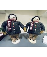 ESC Trading Cody Foster Snowman PAIR Doll  15” Country Primitive Christmas - €65,35 EUR