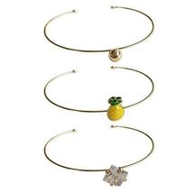 PANDA SUPERSTORE 2 Sets Pineapple Gold Color Simple Bracelet Flower Beads Layere
