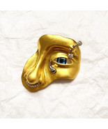 Face Shaped Brooch Vintage Design Alloy Plated Golden/silver Fashion Acc... - £12.59 GBP