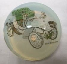 Vintage Artglass Glass Paper Weight Opalescent Dion Bouton 1903 Old Time Car - £49.75 GBP