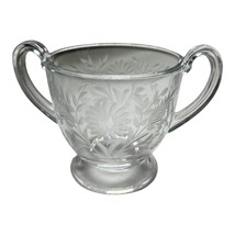 Vintage cut glass clear punch glass Double handles Floral Etched Princess House - £9.58 GBP