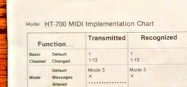 Original Casio MIDI Implementation Chart Sheet for HT-700 Digital Keyboard - £9.33 GBP